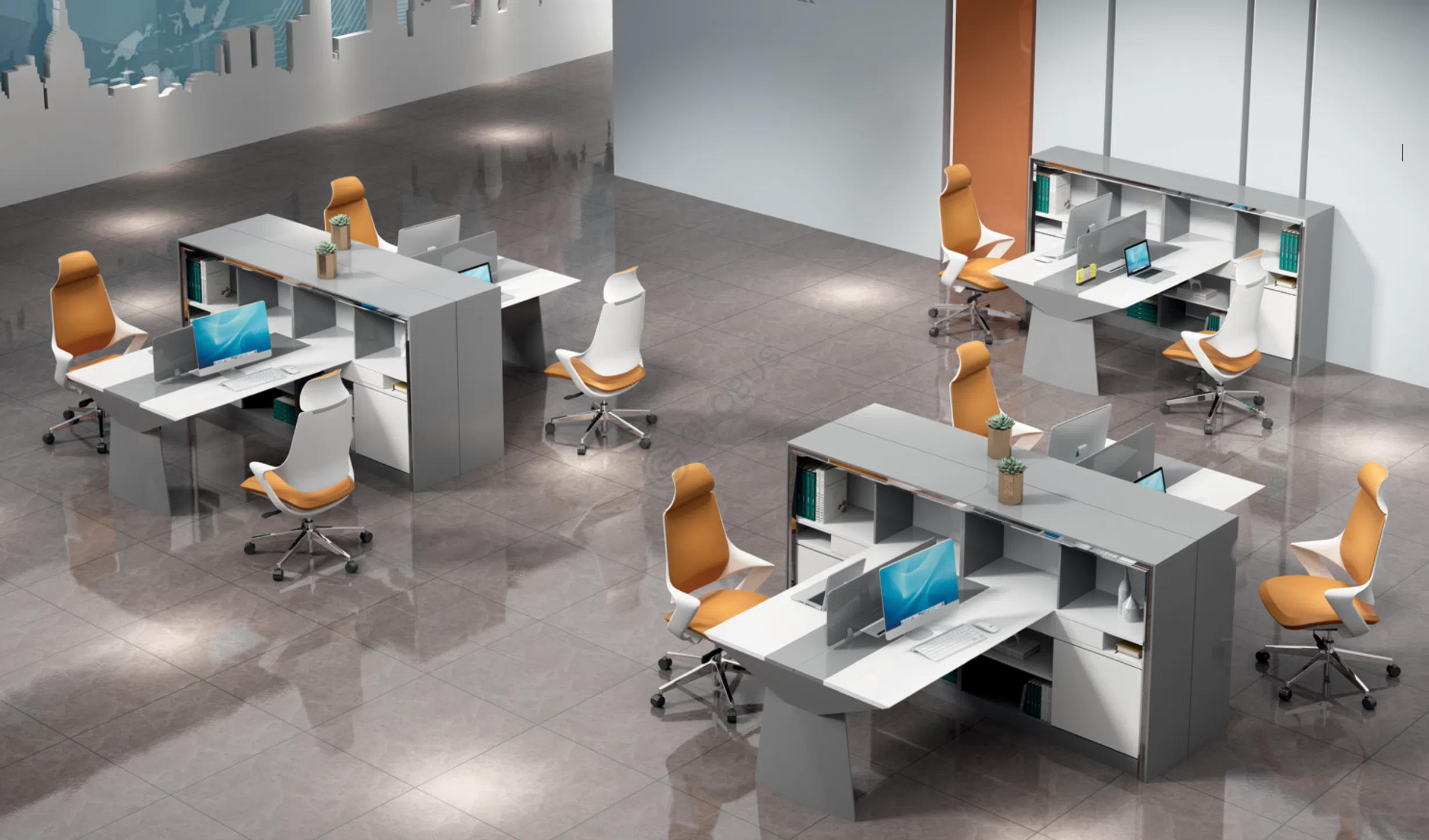 Офисные столы с перегородками | Globus Мебель из Китая